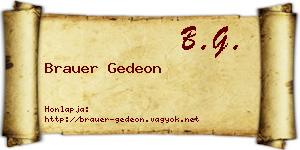 Brauer Gedeon névjegykártya